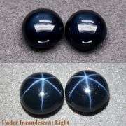 Stunning 1.71ct royal blue Star Sapphire pair