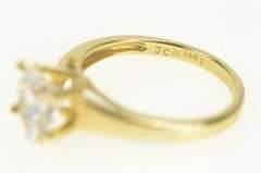 14K Yellow Gold Heart Solitaire CZ Travel Engagement Ring