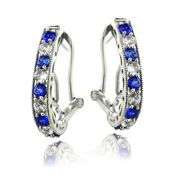 Created Blue & White Sapphire Earrings