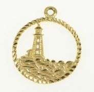 10K Yellow Gold Peggy's Cove Nova Scotia Canada Souvenir Charm/Pendant