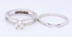 Sparkling White Gold 0.40ct Round Brilliant Cut Diamond Solitaire Wrap Ring