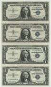 4 Gem Crisp Uncirculated 1957 Series $1 STAR Silver Certificates