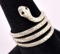 Snake Wrap Ring In Sterling Silver