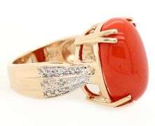 Le Vian Oval Coral and Diamond Accent Ring in 14K