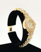 Ladies Geneva & Gemstone Watch, 18kt Yellow Gold Plated