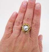 Baroque Pearl & Diamond Cocktail Ring