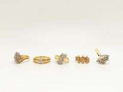 5 Beautiful 14k Solid Gold Rings!