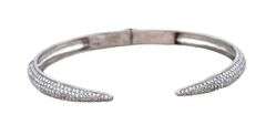 18K WHITE GOLD OPEN BANGLE WITH DIAMONDS