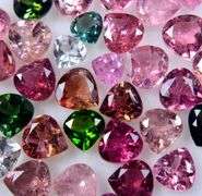 AMAZING MULTI-COLOR NATURAL TOURMALINE LOOSE GEMSTONE LOT- HEART SHAPED!