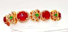 RUBY, EMERALD, & DIAMOND BRACELET