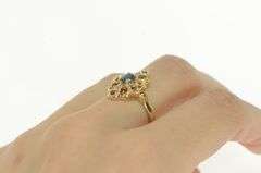 10K Yellow Gold Oval Blue Topaz Diamond Accent Cocktail Ring