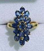 14KT SOLID YELLOW GOLD & 5.0 CARAT NATURAL BLUE SAPPHIRE COCKTAIL RING