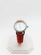 Beautiful Mother of Pearl & Gemstone Watch-Orange Genuine Leather Band
