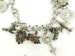 Fabulous Vintage Sterling Travel Charm Bracelet