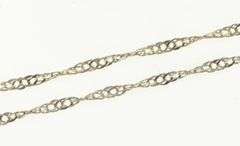 14K White Gold 2.0mm Singapore Spiral Twist Link Chain Necklace