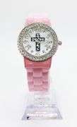 Fancy Pink Geneva Watch w/ Cross Graphic and Gemstones