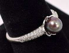 Pearl And CZ Ring In Sterling Silver