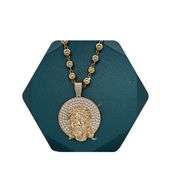 14K Gold Jesus Piece Charm Necklace