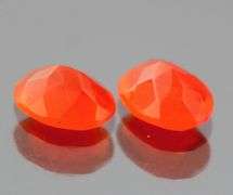 Vibrant top color 1.45ct bright orange Fire Opal pair