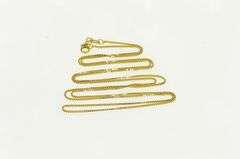 10K Yellow Gold 0.8mm Box Link Classic Simple Square Chain Necklace