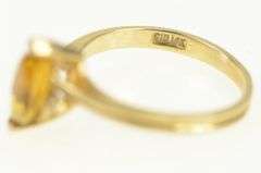 14K Yellow Gold Marquise Citrine Diamond Accent Bypass Ring