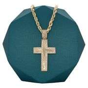 14K YELLOW GOLD CROSS WITH CHAIN