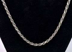 Rope Chain Necklace In Sterling Silver