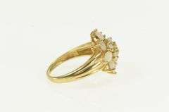 10K Yellow Gold Vintage Natural Opal Squared Cluster Vintage Ring