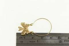 14K Yellow Gold Butterfly Diamond Cut CharmHolder Loop Pendant