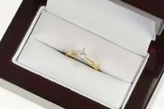 14K Yellow Gold 0.27 Ct Pear Diamond Solitaire Engagement Ring