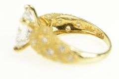 14K Yellow Gold Princess Milgrain Lattice Travel Engagement Ring