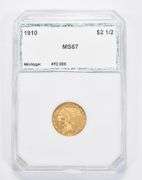 MS67 1910 $2.50 Indian Head Gold Quarter Eagle - Graded PCI