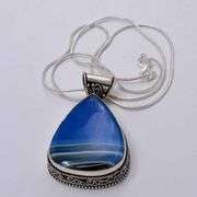 37.5 cts Blue Botswana Agate Pendant