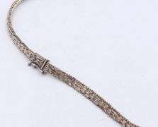 925 Sterling Silver Herrnigbone Necklace and V Shaped Necklace