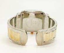 Fancy Square Face Geneva Cuff Watch with Gemstones!
