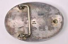 Turquoise Belt Buckle In Sterling Silver