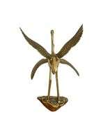 Vintage MCM Hollywood Regency Brass Cranes Sculpture 15 Inch