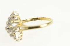 14K Yellow Gold Diamond Vintage Freeform Cluster Statement Ring