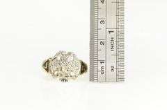 10K White Gold Masonic Eagle Symbol Enamel Vintage Men's Ring