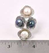 Pearl Flower Ring In Sterling Silver