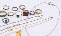 Lot of Vintage 925 Sterling Silver Miscellaneous Jewelry