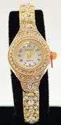 Ladies Geneva & Gemstone Watch, 18kt Yellow Gold Plated