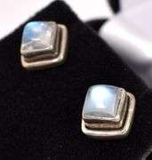 Moonstone Stud Earrings In Sterling Silver