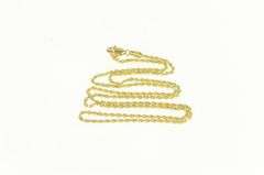 14K Yellow Gold 1.6mm Rope Chain Woven Twist Spiral Link Necklace