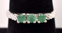 Emerald Ring In Sterling Silver