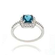 London Blue Topaz & Diamond Accent Ring in Sterling Silver
