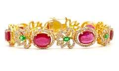 RUBY, EMERALD, & DIAMOND BRACELET