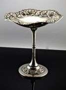 Stunning Pair of Stieff Hand-Chased Stemmed Candy Dishes