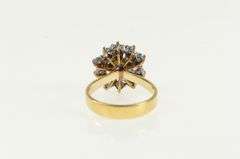 10K Yellow Gold 1960's 0.65 Ctw Diamond Cluster Cocktail Ring