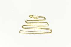 14K Yellow Gold 0.7mm Box Link Classic Square Vintage Chain Necklace